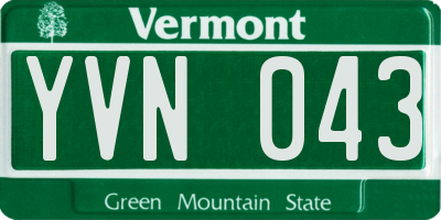 VT license plate YVN043