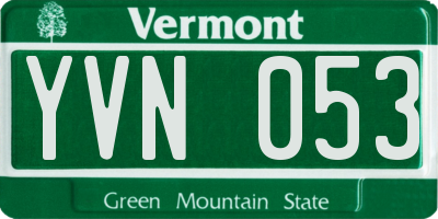 VT license plate YVN053