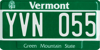 VT license plate YVN055