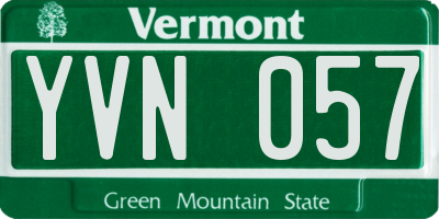 VT license plate YVN057