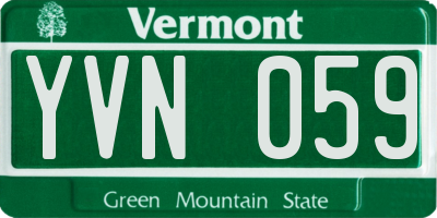 VT license plate YVN059