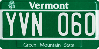 VT license plate YVN060