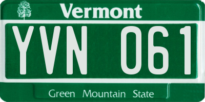 VT license plate YVN061