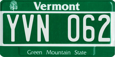 VT license plate YVN062