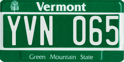 VT license plate YVN065