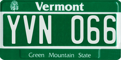VT license plate YVN066
