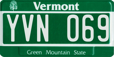 VT license plate YVN069