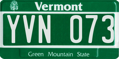 VT license plate YVN073
