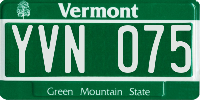 VT license plate YVN075