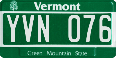 VT license plate YVN076