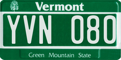 VT license plate YVN080