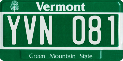 VT license plate YVN081