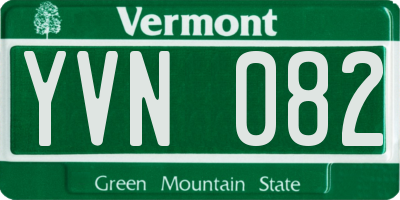 VT license plate YVN082