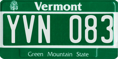 VT license plate YVN083
