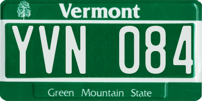VT license plate YVN084