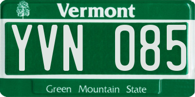 VT license plate YVN085