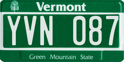VT license plate YVN087