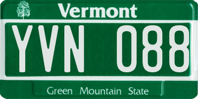 VT license plate YVN088