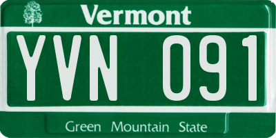 VT license plate YVN091