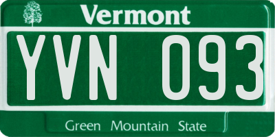 VT license plate YVN093