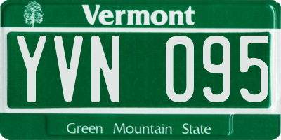 VT license plate YVN095