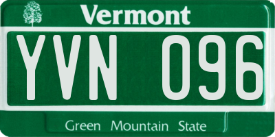 VT license plate YVN096