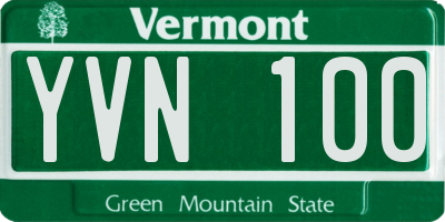 VT license plate YVN100
