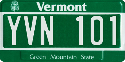 VT license plate YVN101