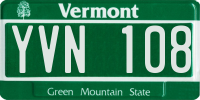 VT license plate YVN108