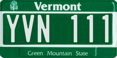 VT license plate YVN111