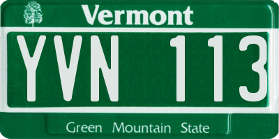 VT license plate YVN113
