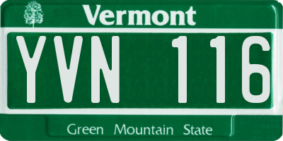 VT license plate YVN116