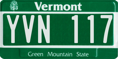 VT license plate YVN117