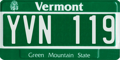 VT license plate YVN119