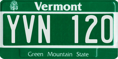 VT license plate YVN120
