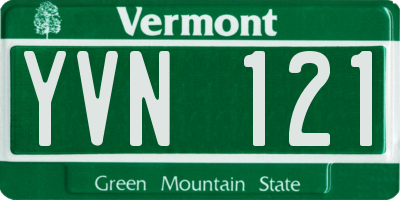 VT license plate YVN121