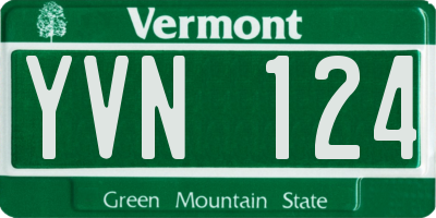 VT license plate YVN124
