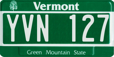VT license plate YVN127