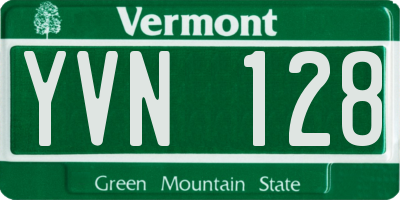 VT license plate YVN128