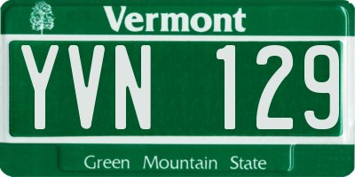 VT license plate YVN129