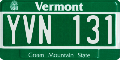 VT license plate YVN131