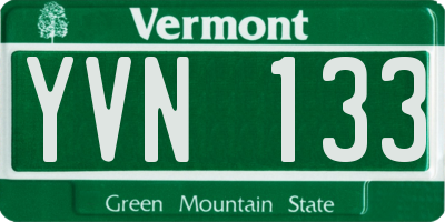VT license plate YVN133
