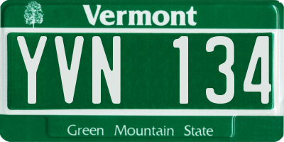 VT license plate YVN134