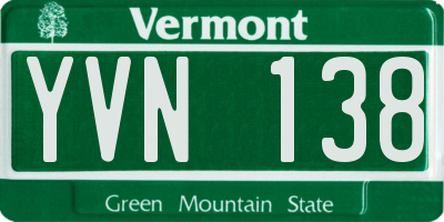 VT license plate YVN138