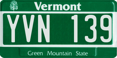 VT license plate YVN139