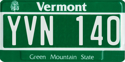 VT license plate YVN140