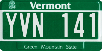 VT license plate YVN141