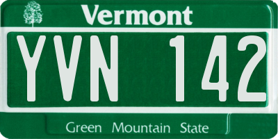 VT license plate YVN142