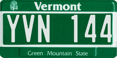 VT license plate YVN144