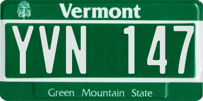 VT license plate YVN147
